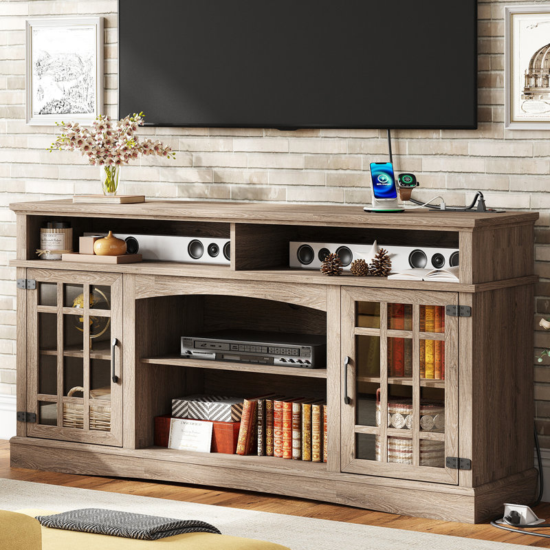 Tall tv console cabinet discount
